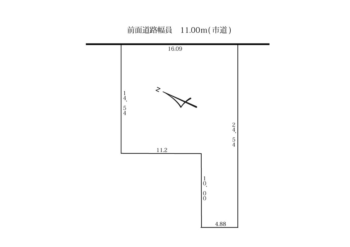 土地図　間口16.09ｍ