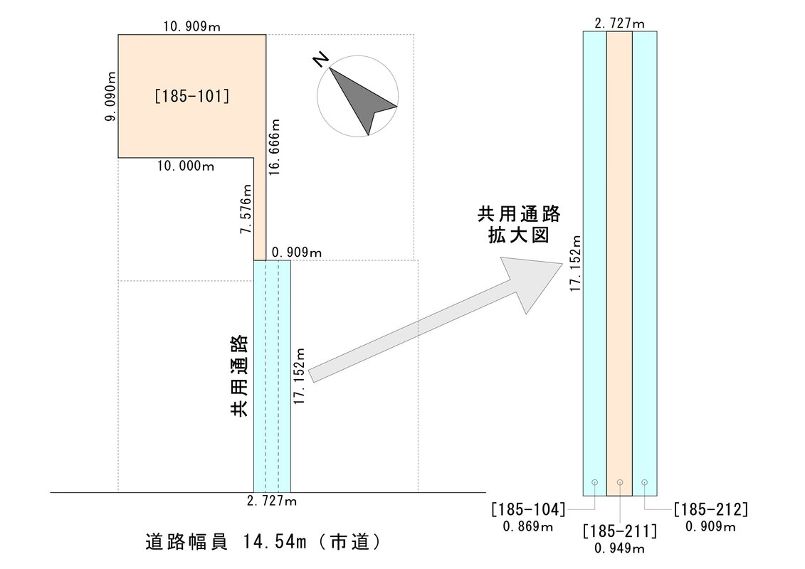土地図/共有通路拡大図　