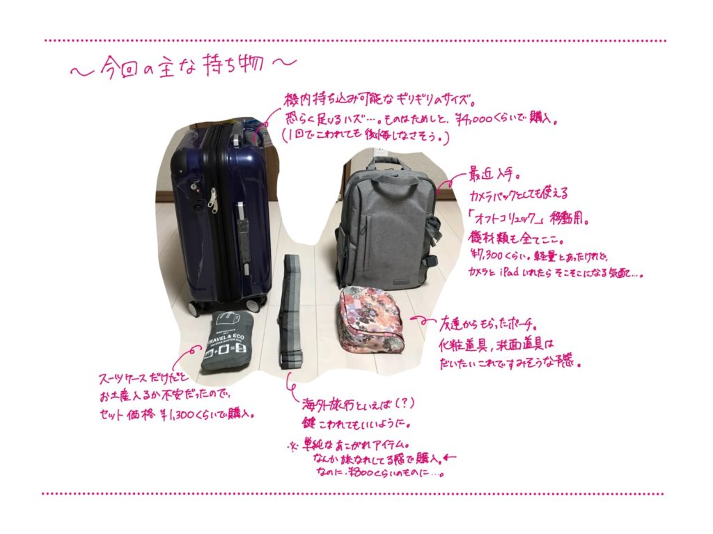 主な持ち物