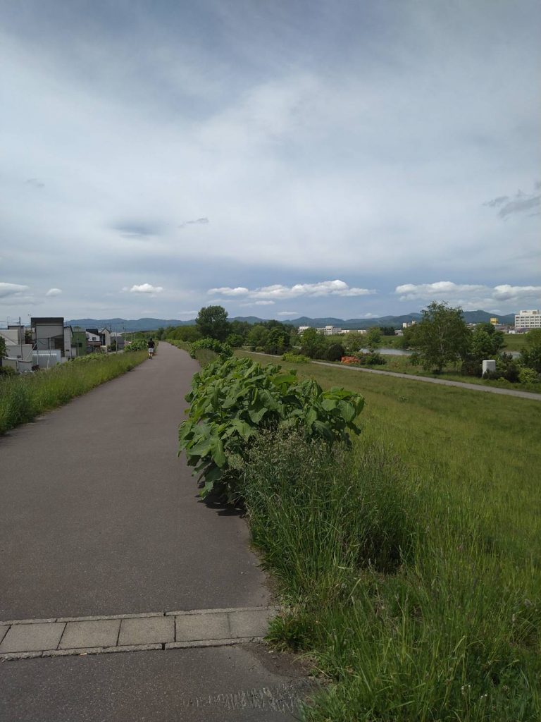 いつもの石狩川河川敷のコースです。