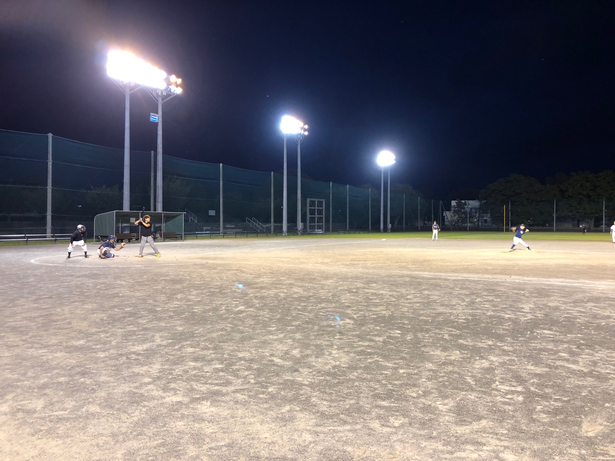 草野球　今年のナイター紅白試合も終了